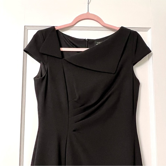 EUC Tahari ASL Black Cap Sleeve Sheath Dress - Picture 6 of 11